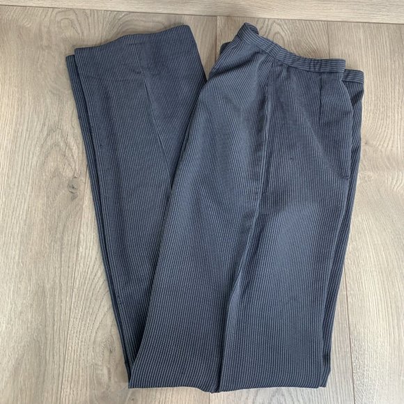 Armani Collezioni Pants - Giorgio Armani Borgo21 Pants Women 42 Black Pinstripe Pleat Front Hip Button/Zip